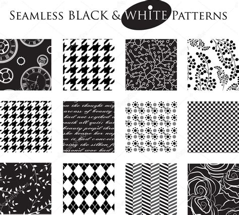 Black and White Seamless Patterns Stock Vector by ©LanaN. 27316895