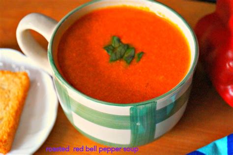 ROASTED RED BELL PEPPER SOUP Recipe | nithyaskitchen