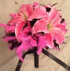 Lily Flowers and Feathers Bridal Bouquet by KristinDangerDesigns, $65.00 Tiger Lily Bouquet ...