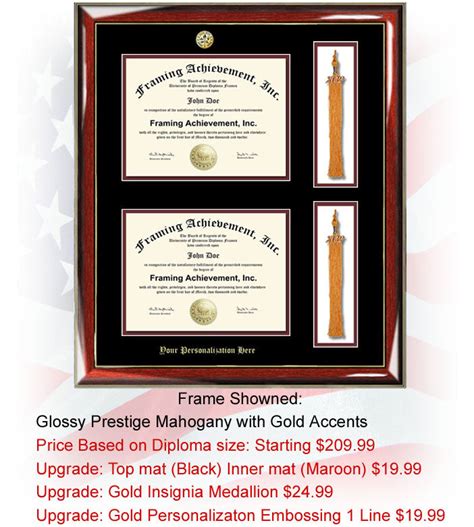 Dual certificate frame double diploma frame for your double major