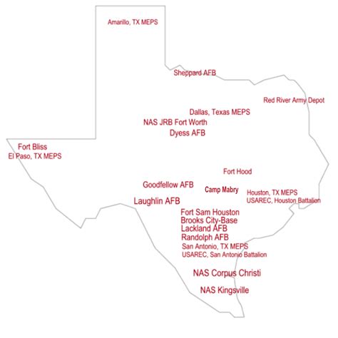 Map Of Texas Military Bases - World Map