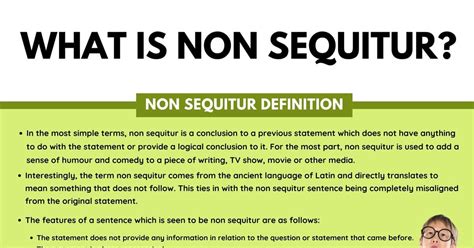 Non Sequitur: Definition, Useful Examples in Spoken Language and Literature • 7ESL