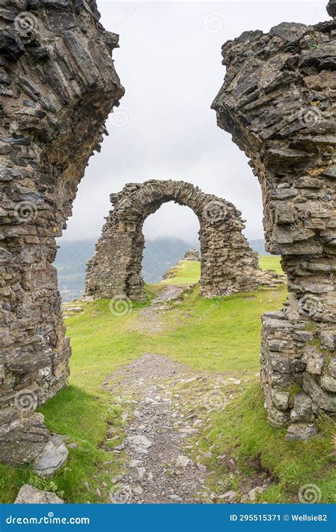 Arches at Castell Dinas Bran Stock Image - Image of bailey, castell ...