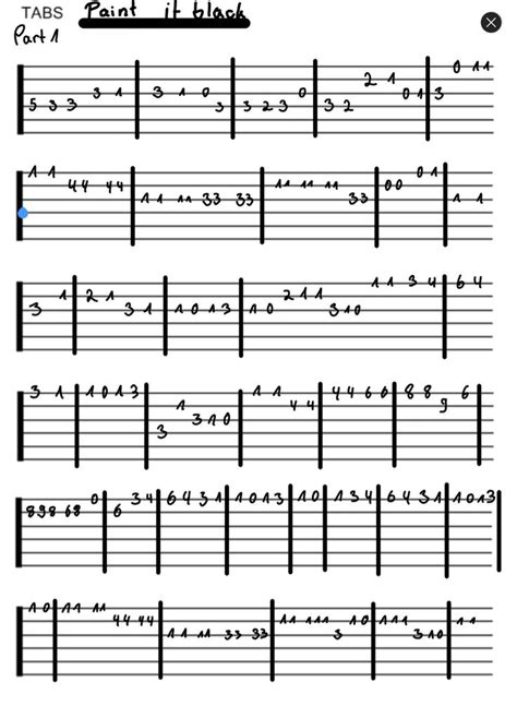 Paint it black guitar tab , part 1 | Guitar tabs songs, Guitar tabs ...