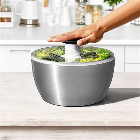 OXO Stainless Steel Salad Spinner | Modern Quests