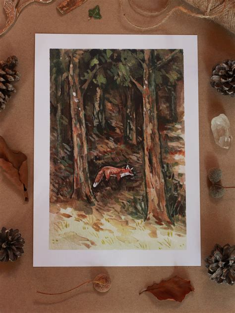 Fox in the forest - A5 art print – Woods of wonder