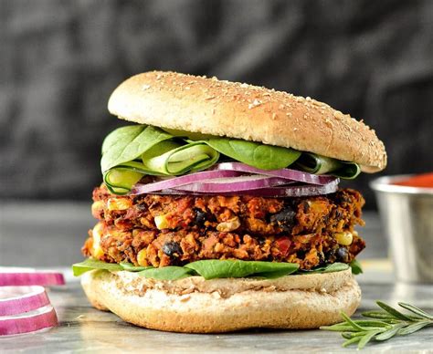 Baked Black Bean & Sweet Potato Veggie Burgers - JoyFoodSunshine