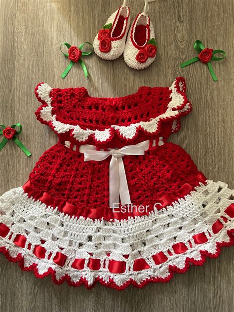 Crochet Christmas Baby Dress PATTERN ONLY Instant Download PDF - Etsy