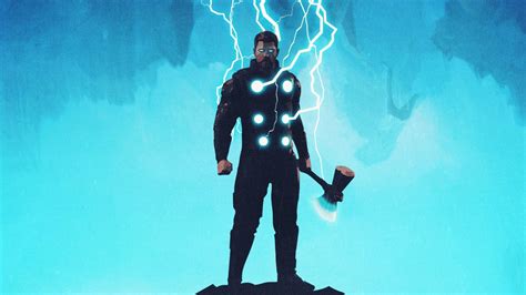 Download wallpaper 1366x768 thor, artwork, lightning god, tablet, laptop, 1366x768 hd background ...