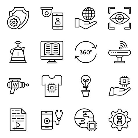 Upcoming Technology Line Icons Set 16437750 Vector Art at Vecteezy