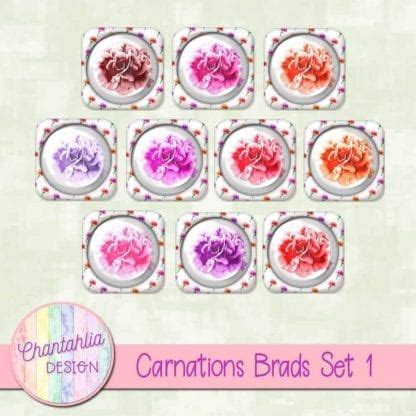 Free Carnations Brads for Digital Scrapbooking