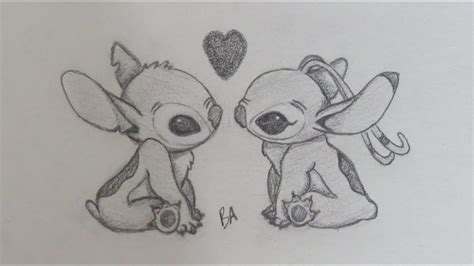 Stitch And Angel Drawings