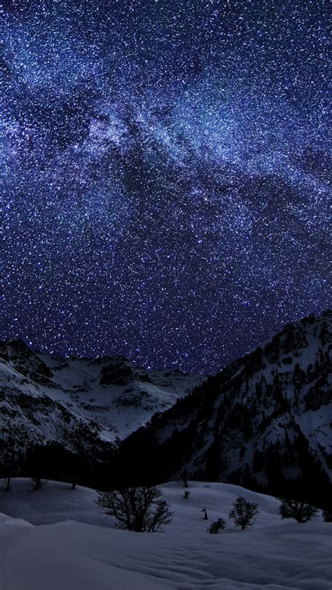 Winter Sky Stars Nature Night