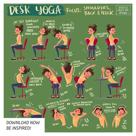 Desk Yoga Focus on Shoulders Back and Neck Chair Yoga - Etsy | Yoga en la oficina, Yoga con ...