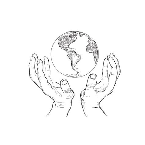 Hand Holding Earth Drawing at PaintingValley.com | Explore collection of Hand Holding Earth Drawing