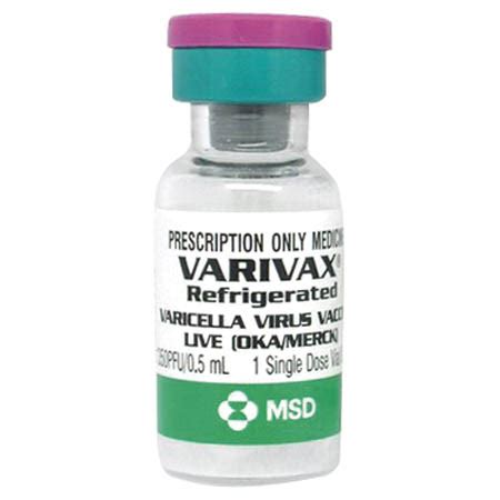 Varivax Varicella Virus Vaccine 0.5 mL SDV, 10/Bx | Dealmed Medical Supplies