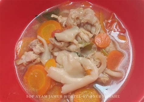 Resep Sop Ayam Jamur Wortel oleh Eva Nurohmah - Cookpad