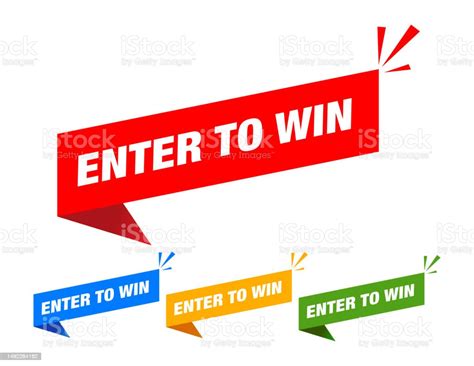 Enter To Win Stickers Isolated On White Background Stock Illustration - Download Image Now ...