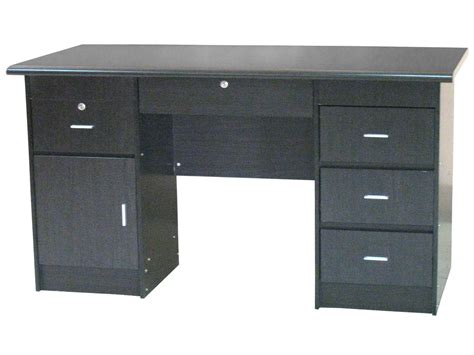 Modern Wenge Office Table with Multiple Pedestal Drawers and Cabinet