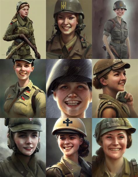 young female ww 2 combat engineer, smiling, digital | Stable Diffusion | OpenArt