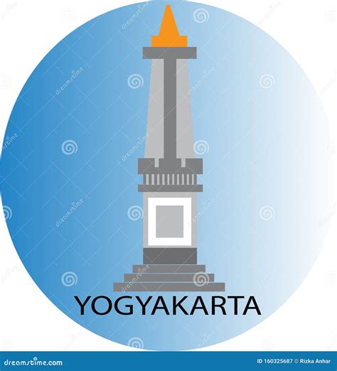 Tugu Yogyakarta Indonesia Vector Icon or Logo Stock Vector - Illustration of logo, famous: 160325687