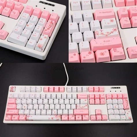 Japanese style custom keycaps pink and white | Etsy