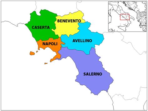 Province Map of Campania - MapSof.net