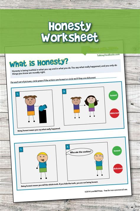 Honesty Worksheet Kindergarten & Pre-reader | Character education, Social emotional skills ...