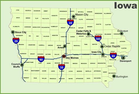 Iowa interstate highway map