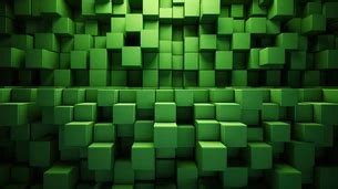 Green Cube Wall Constructed With Cubes In A 3d Render Backgrounds | JPG ...
