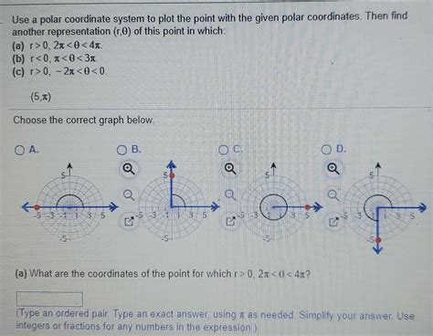 Solved Use a polar coordinate system to plot the point with | Chegg.com