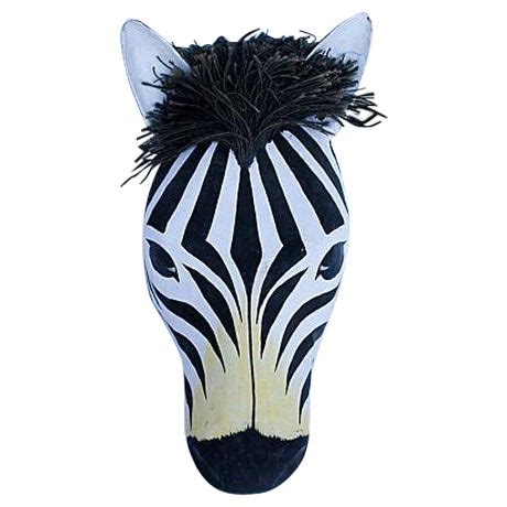 Paper Mache Zebra Head | Chairish