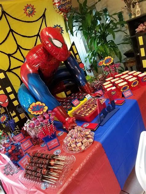 Spider-Man Theme Party side view of my Candy Table By: Christina L ...