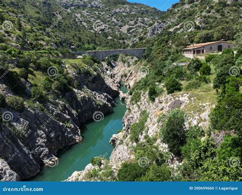 Canyon of Herault River in Herault Valley, Southern France Stock Photo ...