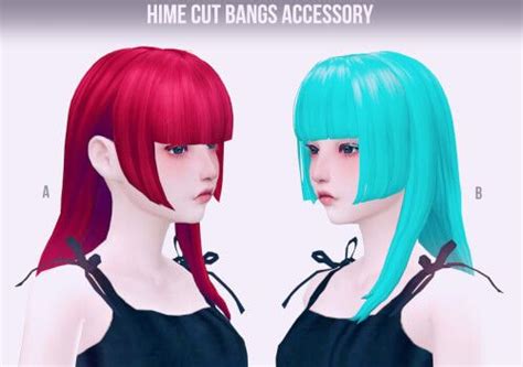 Sims 4 Hime Cut Cc