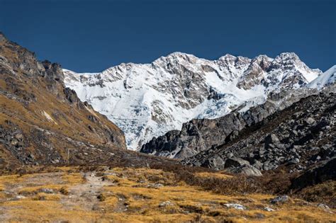 Trekking in the Himalaya Mountains of Nepal with Beautiful Green Hills ...