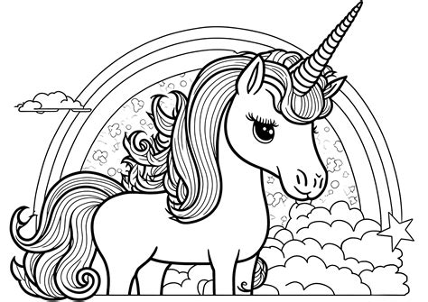 Unicorn and rainbow - Unicorn Coloring Pages for Kids - Page page/2/image=unicorns__coloring ...