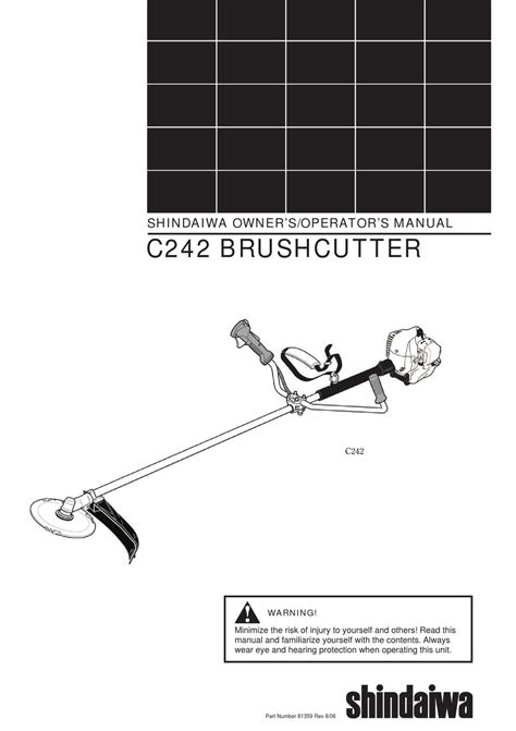 SHINDAIWA 81359 OWNER'S/OPERATOR'S MANUAL Pdf Download | ManualsLib