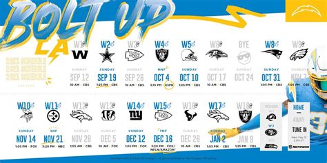 Los Angeles Chargers Official 2021 Schedule : r/Chargers