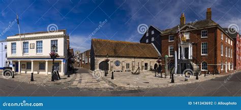 Historic Old Poole Town Buildings Stock Photo - Image of town, guildhall: 141343692