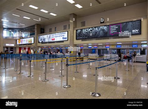 Inside / interior passenger check-in desks / check in area desk in ...