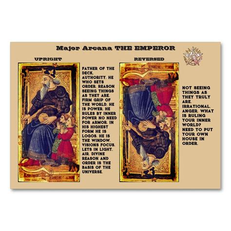 Flash Card Major Arcana Emperor Meaning | Zazzle