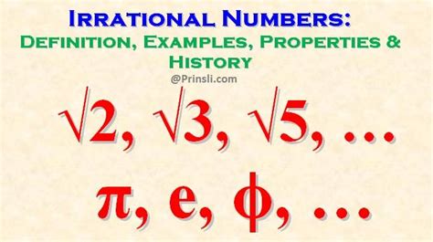 Irrational Numbers: Definition, Examples, Properties & History - Prinsli