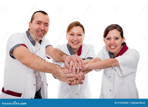 Three Nurses Demonstrate Teamwork Stock Photo - Image of care, doctor: 41463906