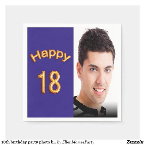 18th birthday blue gold guy boy photo napkins | Zazzle | 18th birthday party, 18th birthday ...