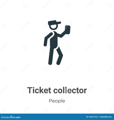 Ticket Collector Vector Icon on White Background. Flat Vector Ticket Collector Icon Symbol Sign ...