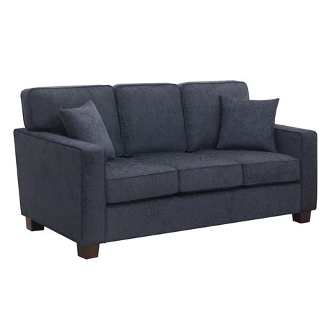 OSP Home Furnishings Russell Navy Fabric 3-Seater Sofa-RSL53-N17 - The ...