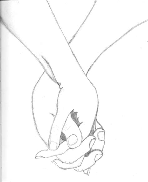 Holding hands -uncoloured- by shinwa123 on DeviantArt