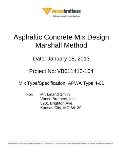 (PDF) Asphaltic Concrete Mix Design Marshall · PDF fileAsphaltic Concrete Mix Design – APWA Type ...