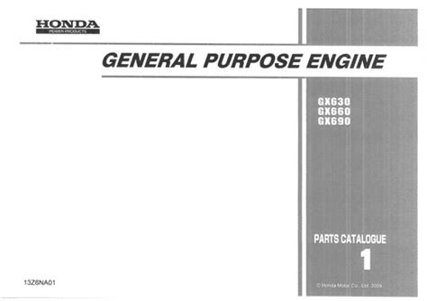 Honda General Purpose Engine GX630 GX660 GX690 Parts Manual